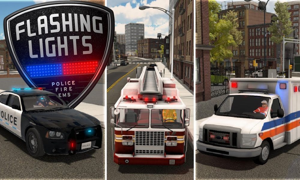 Flashing Lights Police, Firefighting, Emergency Services Simulator